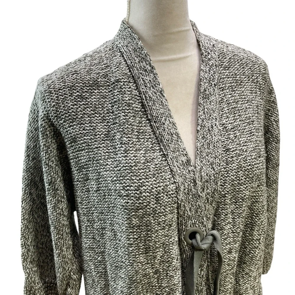 J. Jill Pure Jill Cardigan Sweater XS‎ Marled Knit Green Gray Tie Front Women